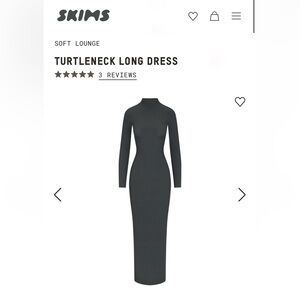 SKIMS NWT Size M Turtleneck Longdress Deep Sea